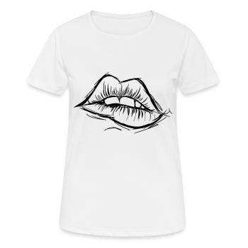 Lèvres sexy, pour tomber amoureux, idée cadeau - T-shirt respirant Femme - blanc - Devant - AI Model Female 172 dark (172cm)
