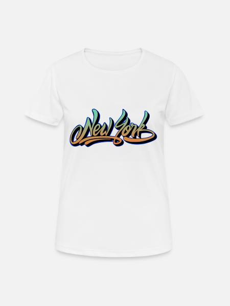 new york - Frauen T-Shirt atmungsaktiv - Weiß