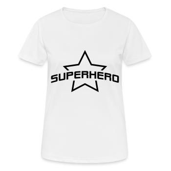 superhero__f1 - Frauen T-Shirt atmungsaktiv - Weiß - Vorne - AI Model Female 172 dark (172cm)