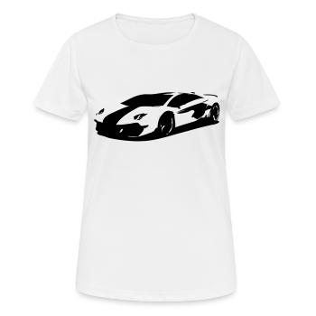Sportwagen - Frauen T-Shirt atmungsaktiv - Weiß - Vorne - AI Model Female 172 dark (172cm)