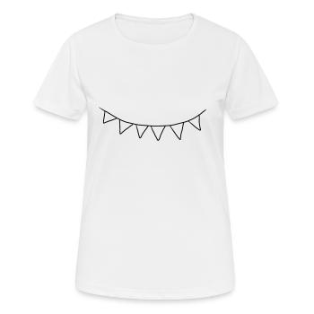Wimpel - Frauen T-Shirt atmungsaktiv - Weiß - Vorne - AI Model Female 172 dark (172cm)