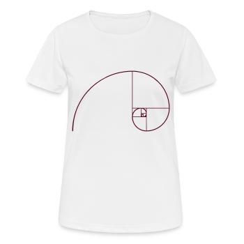Goldene Spirale, Schnitt, Phi, Fibonacci, Physik - Frauen T-Shirt atmungsaktiv - Weiß - Vorne - AI Model Female 172 dark (172cm)