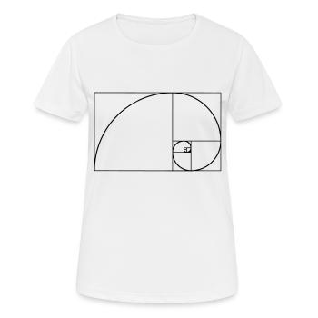 Fibonacci, Phi, Goldene Schnitt, Spirale, Rechteck - Frauen T-Shirt atmungsaktiv - Weiß - Vorne - AI Model Female 172 dark (172cm)