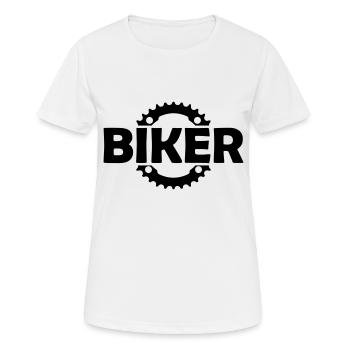 biker - Women's Breathable T-Shirt - white - Front - AI Model Female 172 dark (172cm)