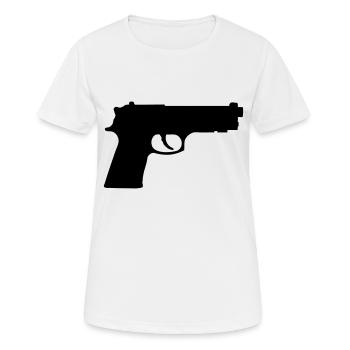 Pistole - Frauen T-Shirt atmungsaktiv - Weiß - Vorne - AI Model Female 172 dark (172cm)
