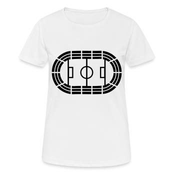Sport - Stadion - Frauen T-Shirt atmungsaktiv - Weiß - Vorne - AI Model Female 172 dark (172cm)