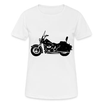 motorrad chopper - Frauen T-Shirt atmungsaktiv - Weiß - Vorne - AI Model Female 172 dark (172cm)