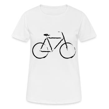 Fahrrad stilisiert - Frauen T-Shirt atmungsaktiv - Weiß - Vorne - AI Model Female 172 dark (172cm)