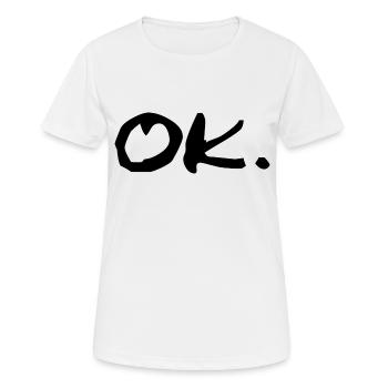 ok - Frauen T-Shirt atmungsaktiv - Weiß - Vorne - AI Model Female 172 dark (172cm)