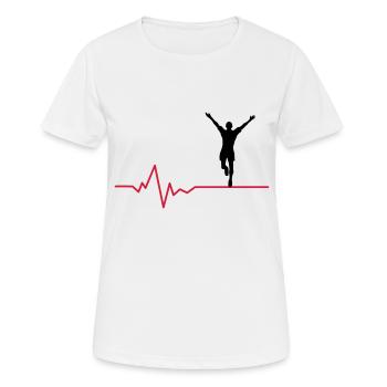 Jogger Puls - Frauen T-Shirt atmungsaktiv - Weiß - Vorne - AI Model Female 172 dark (172cm)