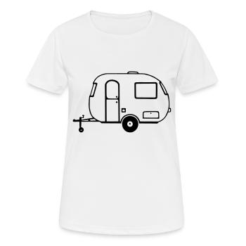 Wohnwagen - Frauen T-Shirt atmungsaktiv - Weiß - Vorne - AI Model Female 172 dark (172cm)