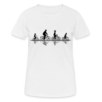 Freizeit - Radfahrer - Frauen T-Shirt atmungsaktiv - Weiß - Vorne - AI Model Female 172 dark (172cm)