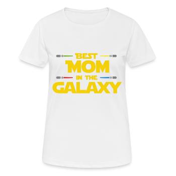 Meilleure maman dans le Galaxy ! JAUNE - T-shirt respirant Femme - blanc - Devant - AI Model Female 172 dark (172cm)