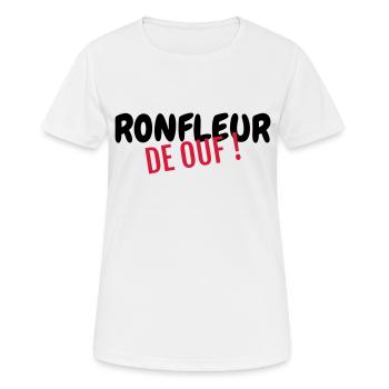 Ronfler / Ronfleur / Ronfleuse / Ronflement - T-shirt respirant Femme - blanc - Devant - AI Model Female 172 dark (172cm)