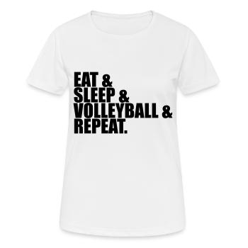 texte manger sommeil répéter manger dormir répéter - T-shirt respirant Femme - blanc - Devant - AI Model Female 172 dark (172cm)