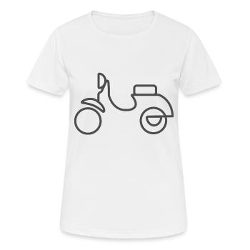 Roller lineart, scooter minimaliste - T-shirt respirant Femme - blanc - Devant - AI Model Female 172 dark (172cm)
