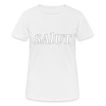 Salut, français - T-shirt respirant Femme - blanc - Devant - AI Model Female 172 dark (172cm)