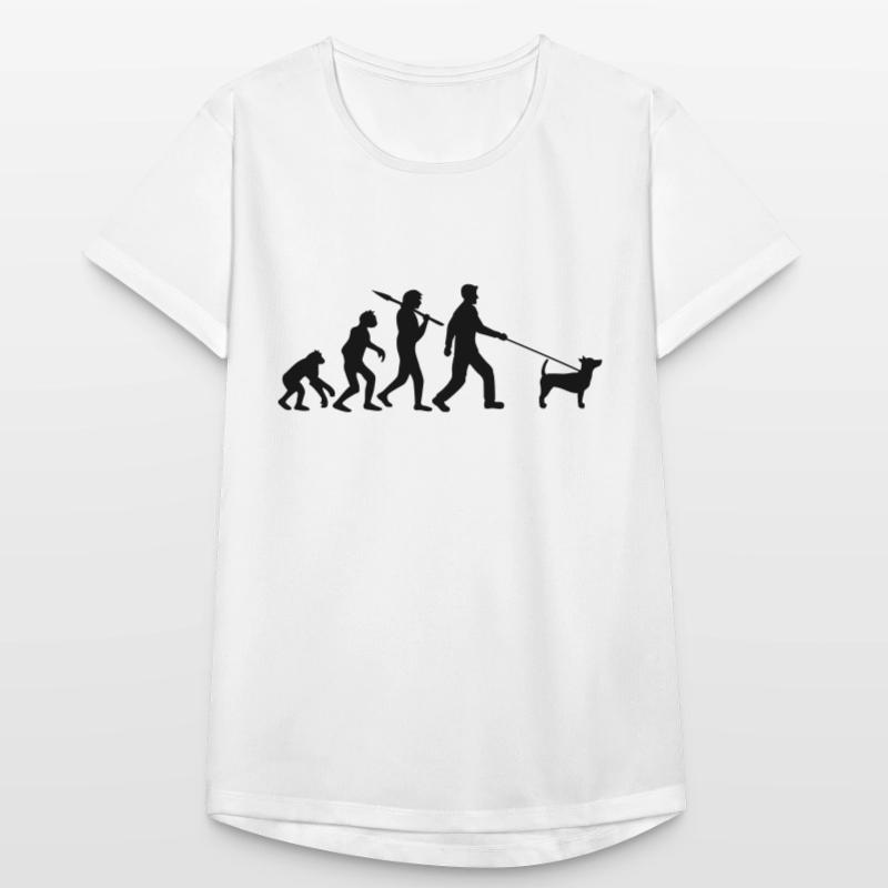 Evolution Gassi gehen Hund Steinzeit Entwicklung C Frauen T-Shirt atmungsaktiv
