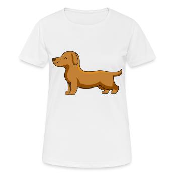 Teckel chien - T-shirt respirant Femme - blanc - Devant - AI Model Female 172 dark (172cm)
