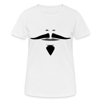 Musketeer D'Artagnan Mustache Black Barbichette - Women's Breathable T-Shirt - white - Front - AI Model Female 172 dark (172cm)