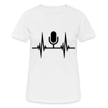 Puls Herzschlag Mikrofon - Frauen T-Shirt atmungsaktiv - Weiß - Vorne - AI Model Female 172 dark (172cm)