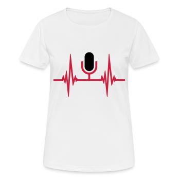 Herzschlag Puls Mikrofon - Frauen T-Shirt atmungsaktiv - Weiß - Vorne - AI Model Female 172 dark (172cm)