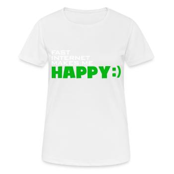 Internet fast-internet makes me happy - Heureux rapide - T-shirt respirant Femme - blanc - Devant - AI Model Female 172 dark (172cm)