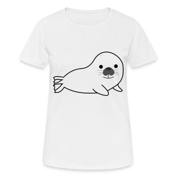 Phoques - T-shirt respirant Femme - blanc - Devant - AI Model Female 172 dark (172cm)
