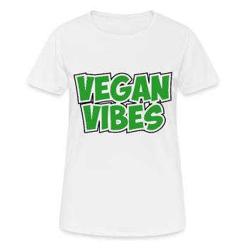 Vegan VIBES - T-shirt respirant Femme - blanc - Devant - AI Model Female 172 dark (172cm)