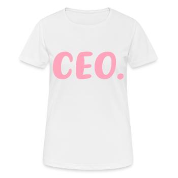 CEO Female Entrepreneur - Frauen T-Shirt atmungsaktiv - Weiß - Vorne - AI Model Female 172 dark (172cm)