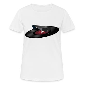 disque vinyle - T-shirt respirant Femme - blanc - Devant - AI Model Female 172 dark (172cm)