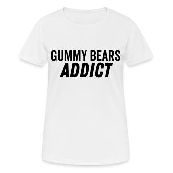 Gummibärchen süchtig - Frauen T-Shirt atmungsaktiv - Weiß - Vorne - AI Model Female 172 dark (172cm)