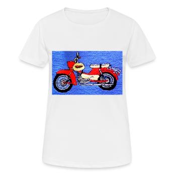 Kultmoped DDR - Frauen T-Shirt atmungsaktiv - Weiß - Vorne - AI Model Female 172 dark (172cm)