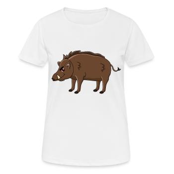 Wild boar - Women's Breathable T-Shirt - white - Front - AI Model Female 172 dark (172cm)