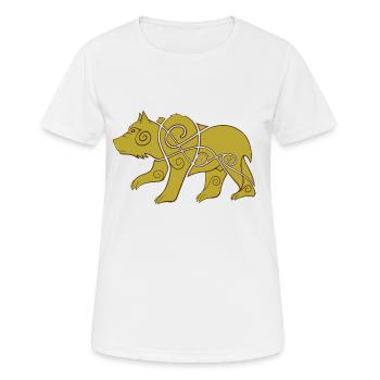 Ein Wikinger-Druide, der sich in Bärenform verwandelt - Frauen T-Shirt atmungsaktiv - Weiß - Vorne - AI Model Female 172 dark (172cm)