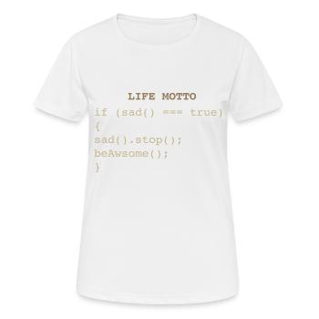 Devise de la vie informatique des développeurs - T-shirt respirant Femme - blanc - Devant - AI Model Female 172 dark (172cm)