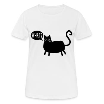 Chat Quel Chat Noir - T-shirt respirant Femme - blanc - Devant - AI Model Female 172 dark (172cm)