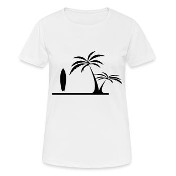 Surfen Surfing Wellenreiten - Frauen T-Shirt atmungsaktiv - Weiß - Vorne - AI Model Female 172 dark (172cm)