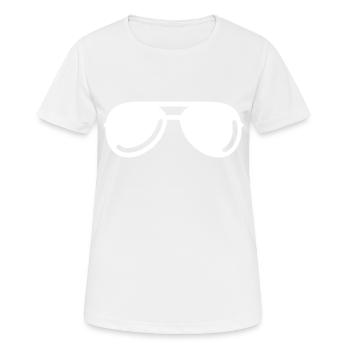 symbole d’icône de lunettes de soleil - T-shirt respirant Femme - blanc - Devant - AI Model Female 172 dark (172cm)