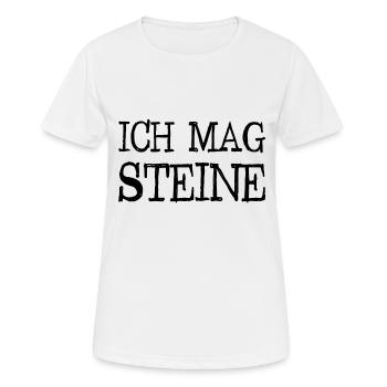 Ich mag Steine - Stein - Geologie - Geologe - Frauen T-Shirt atmungsaktiv - Weiß - Vorne - AI Model Female 172 dark (172cm)