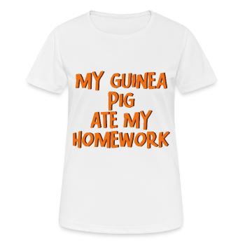 Mon cochon d’Inde a mangé mes devoirs 4 - T-shirt respirant Femme - blanc - Devant - AI Model Female 172 dark (172cm)