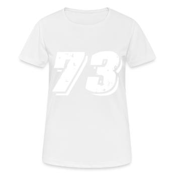 73 Zahl Symbol - Frauen T-Shirt atmungsaktiv - Weiß - Vorne - AI Model Female 172 dark (172cm)