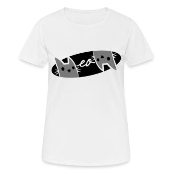 Logo des chats Text Meow - T-shirt respirant Femme - blanc - Devant - AI Model Female 172 dark (172cm)