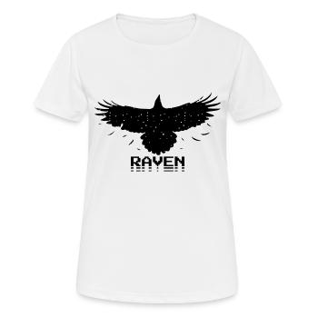 Raven Retro Pixel Style - Frauen T-Shirt atmungsaktiv - Weiß - Vorne - AI Model Female 172 dark (172cm)