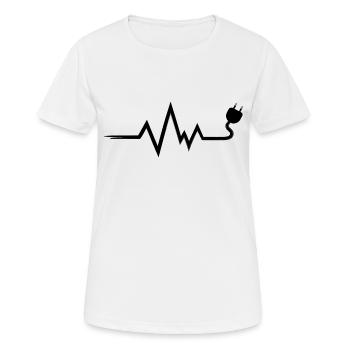 Elektriker Kabel Heartbeat Elektrizität - Frauen T-Shirt atmungsaktiv - Weiß - Vorne - AI Model Female 172 dark (172cm)