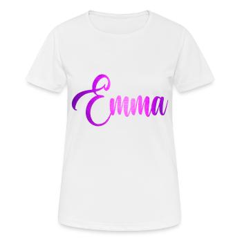 Emma - Frauen T-Shirt atmungsaktiv - Weiß - Vorne - AI Model Female 172 dark (172cm)