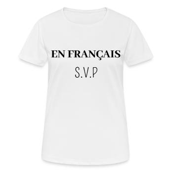 en Français s'il vous plait - T-shirt respirant Femme - blanc - Devant - AI Model Female 172 dark (172cm)