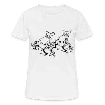 Team 2 gehende Geldsäcke - Frauen T-Shirt atmungsaktiv - Weiß - Vorne - AI Model Female 172 dark (172cm)