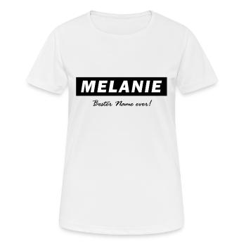 Melanie - Frauen T-Shirt atmungsaktiv - Weiß - Vorne - AI Model Female 172 dark (172cm)