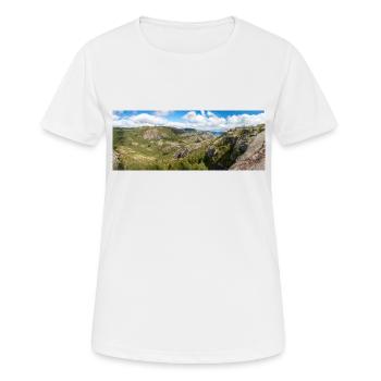 Tjødnane Seen Prekestolen in Rogaland in Norwegen - Frauen T-Shirt atmungsaktiv - Weiß - Vorne - AI Model Female 172 dark (172cm)